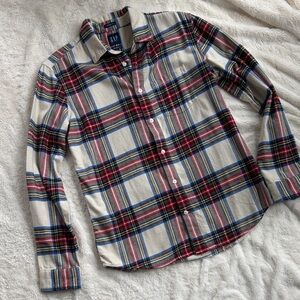 GAP Plaid Button-Down Flannel Shirt, 100% cotton